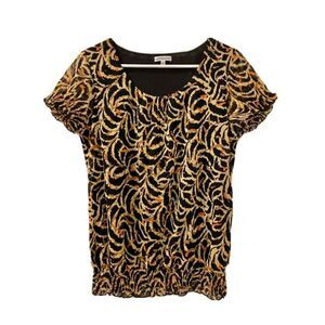 Croft & Barrow Womens Printed Soft Dressy Top Blouse Sz Medium